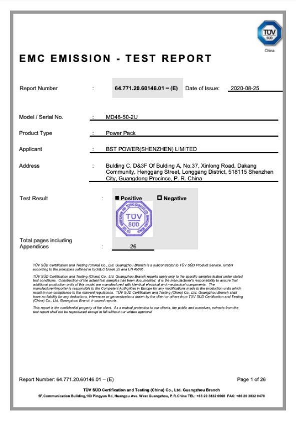 TUV Certification